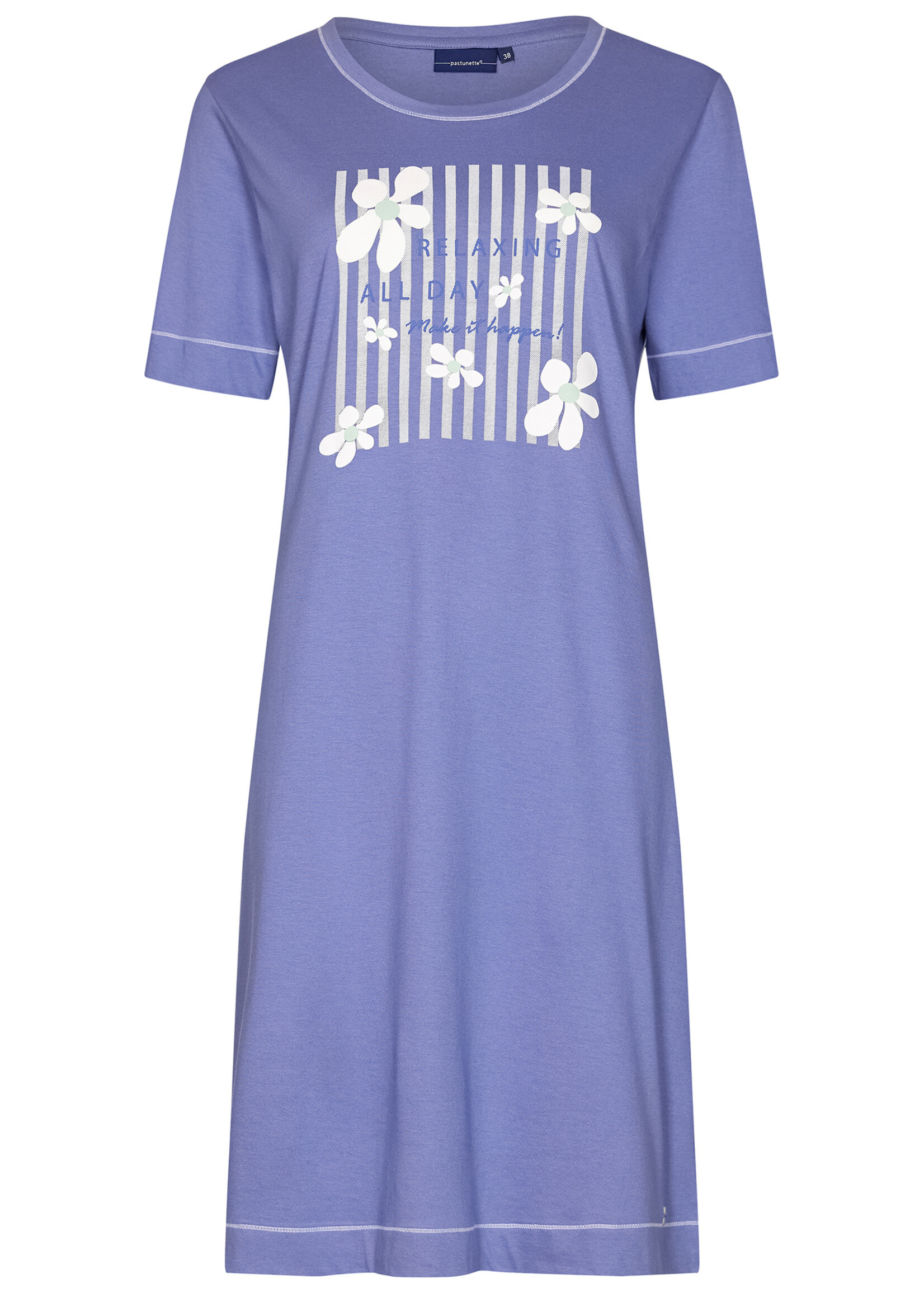 Pastunette Nachthemd dames korte mouw - blauw all day
