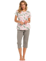Pastunette Dames pyjama capri broek - leaves