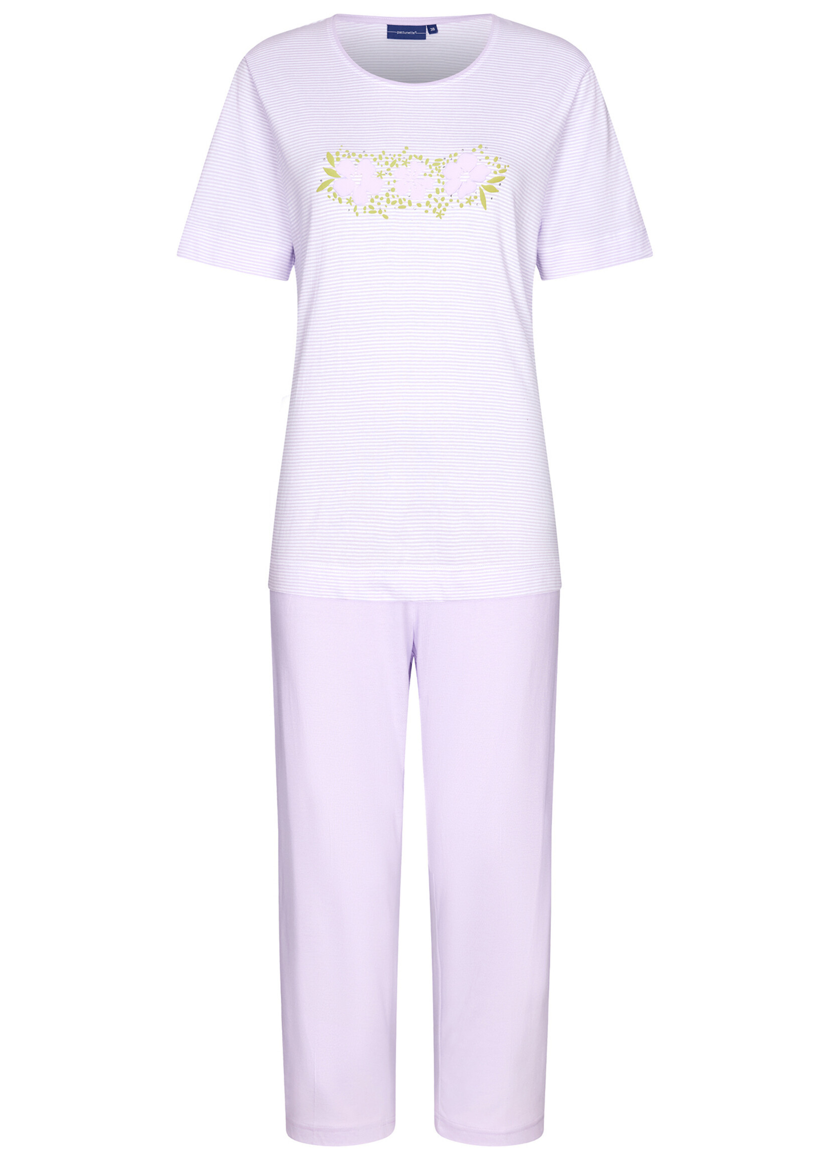 Pastunette Dames pyjama capri broek - licht paars