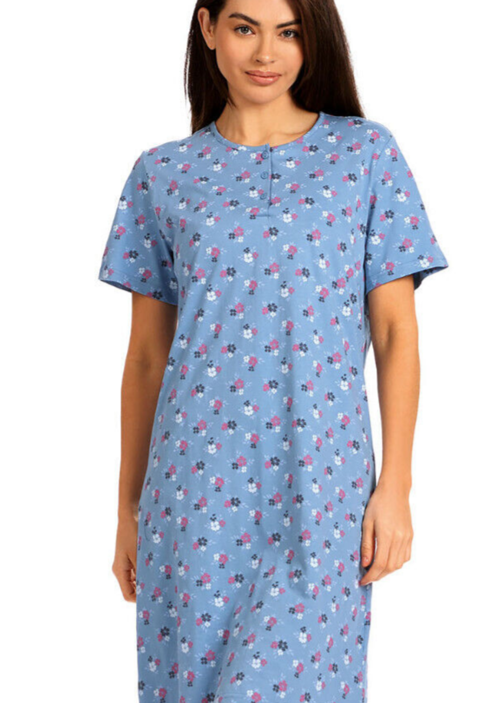 Comtessa Dames nachthemd katoen - blauw