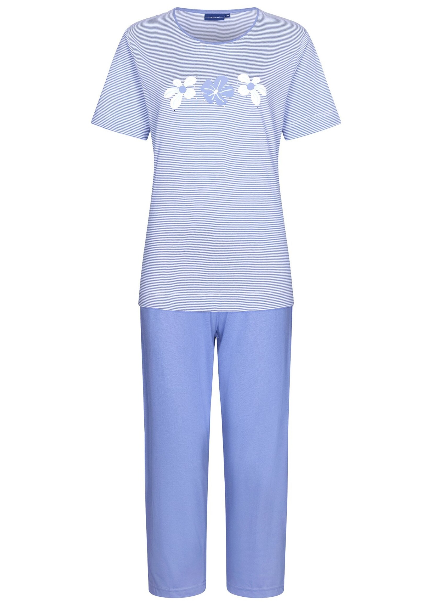 Pastunette Dames pyjama capri broek - flower stripes