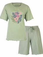 Tenderness Dames shortama katoen  - groen