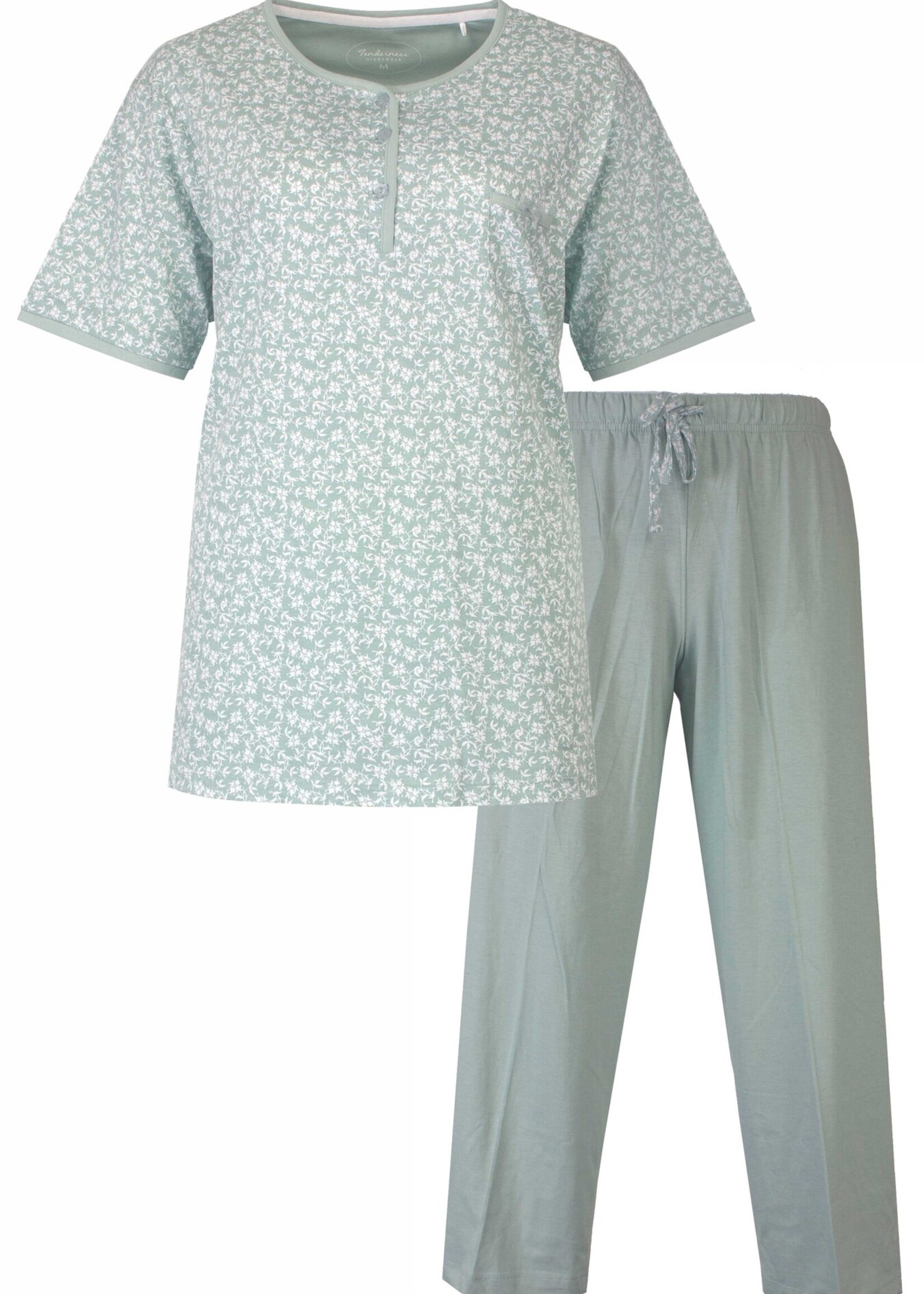 Tenderness Dames pyjama capri broek - lichtgroen