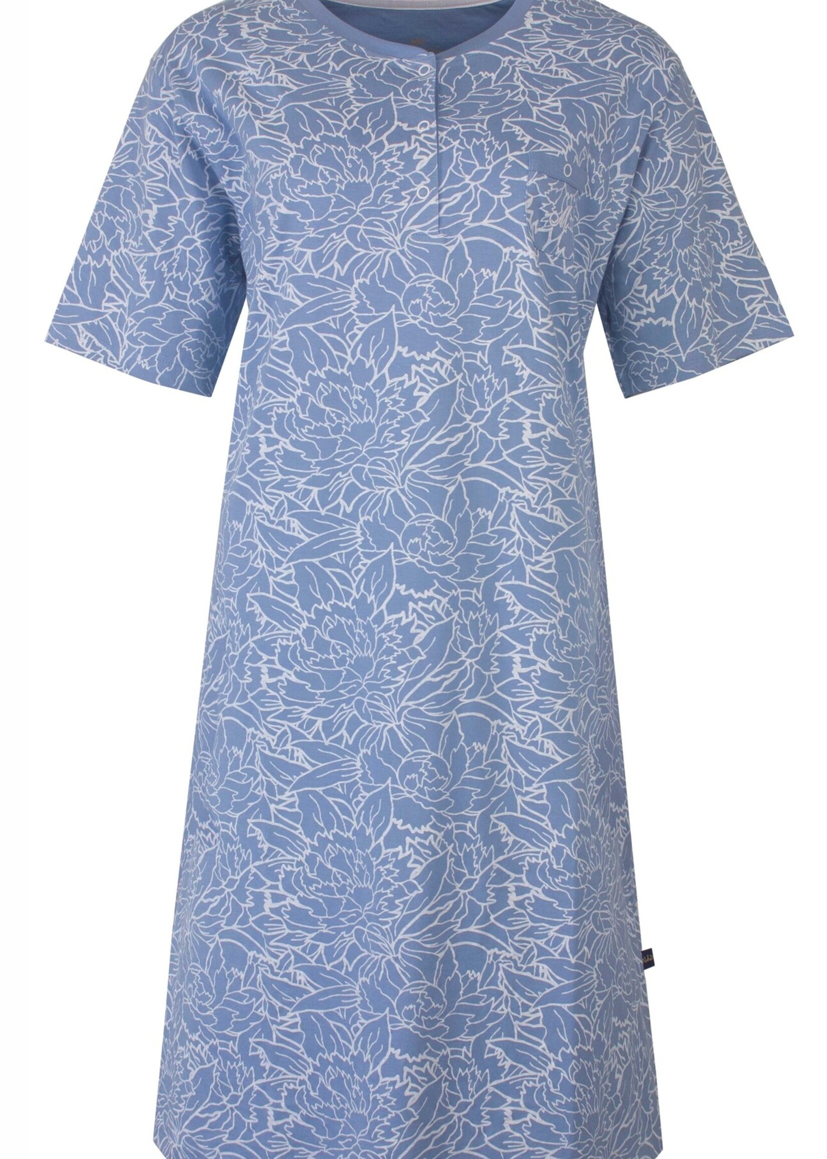 Medaillon Dames nachthemd katoen - blauw multi