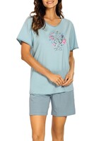 Comtessa Dames shortama katoen - blauw summer
