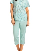 Comtessa Dames pyjama katoen 7/8 broek - mint groen