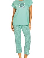 Comtessa Dames pyjama katoen 7/8 broek - green tiger