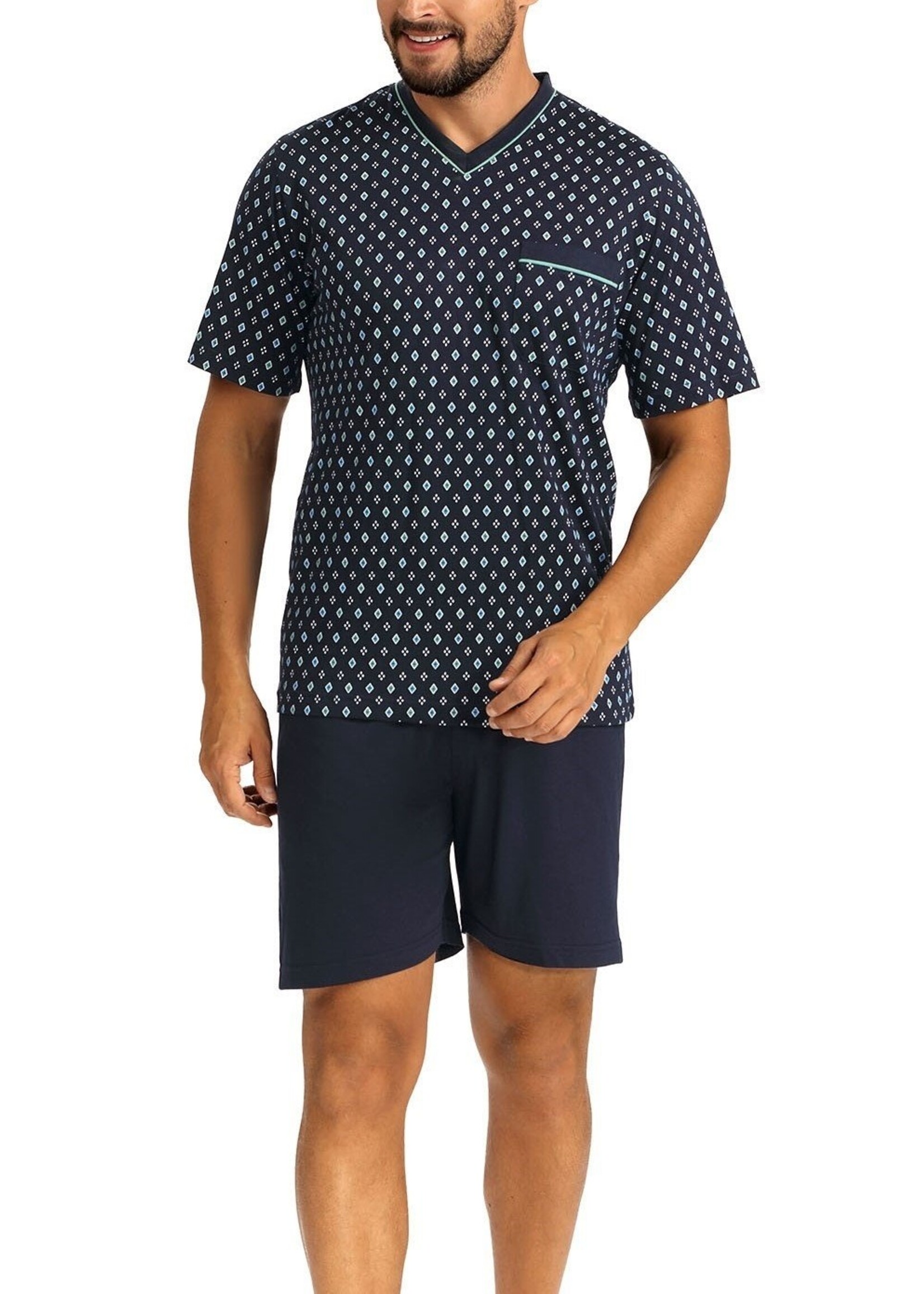Comte Heren shortama katoen - print