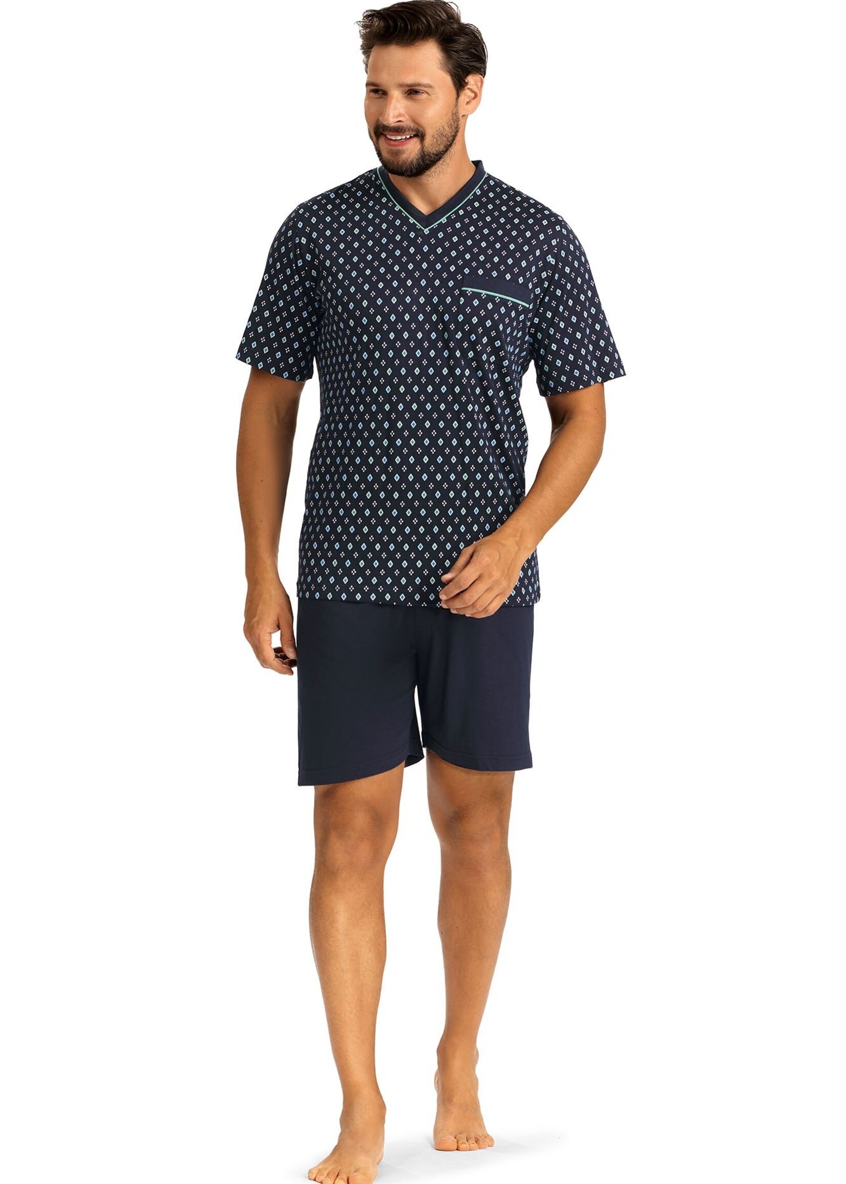 Comte Heren shortama katoen - print