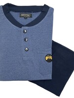 Outfitter Heren pyjama katoen - blauw gestreept