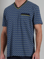 Götzburg Heren shortama katoen - graphic blauw