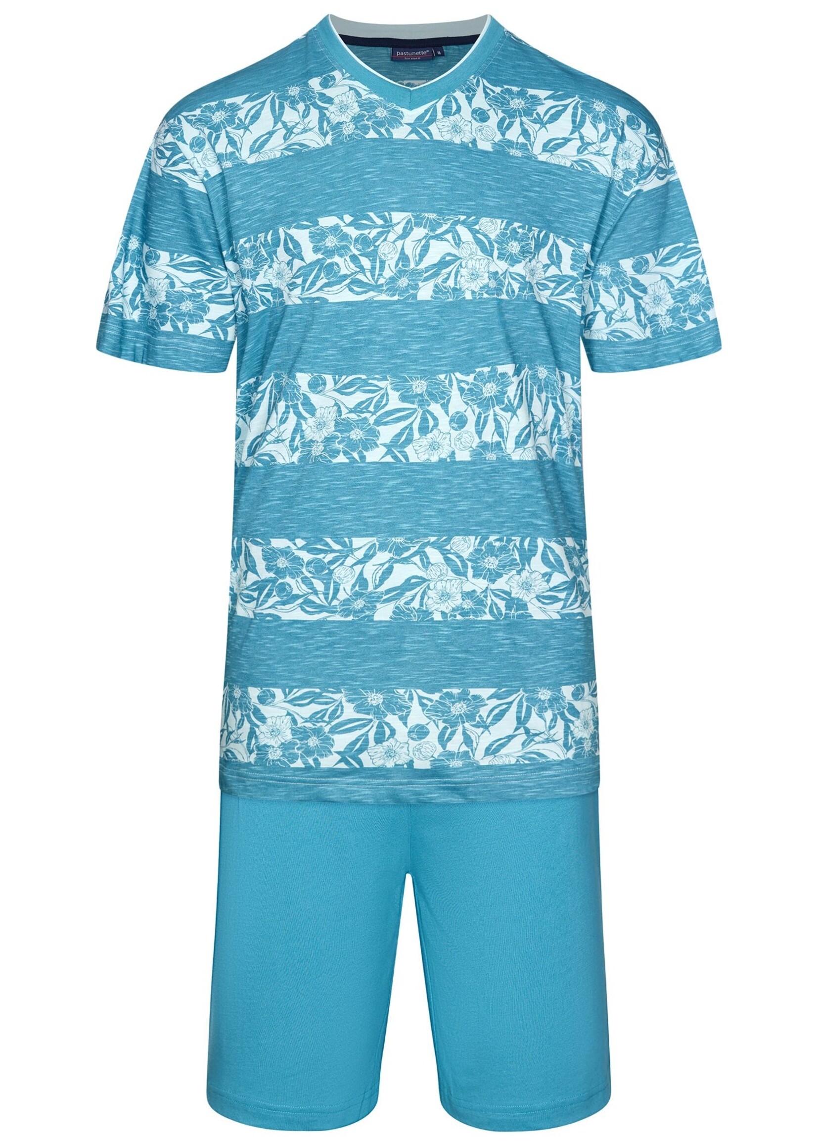 Pastunette Heren shortama katoen - palm leaves groen