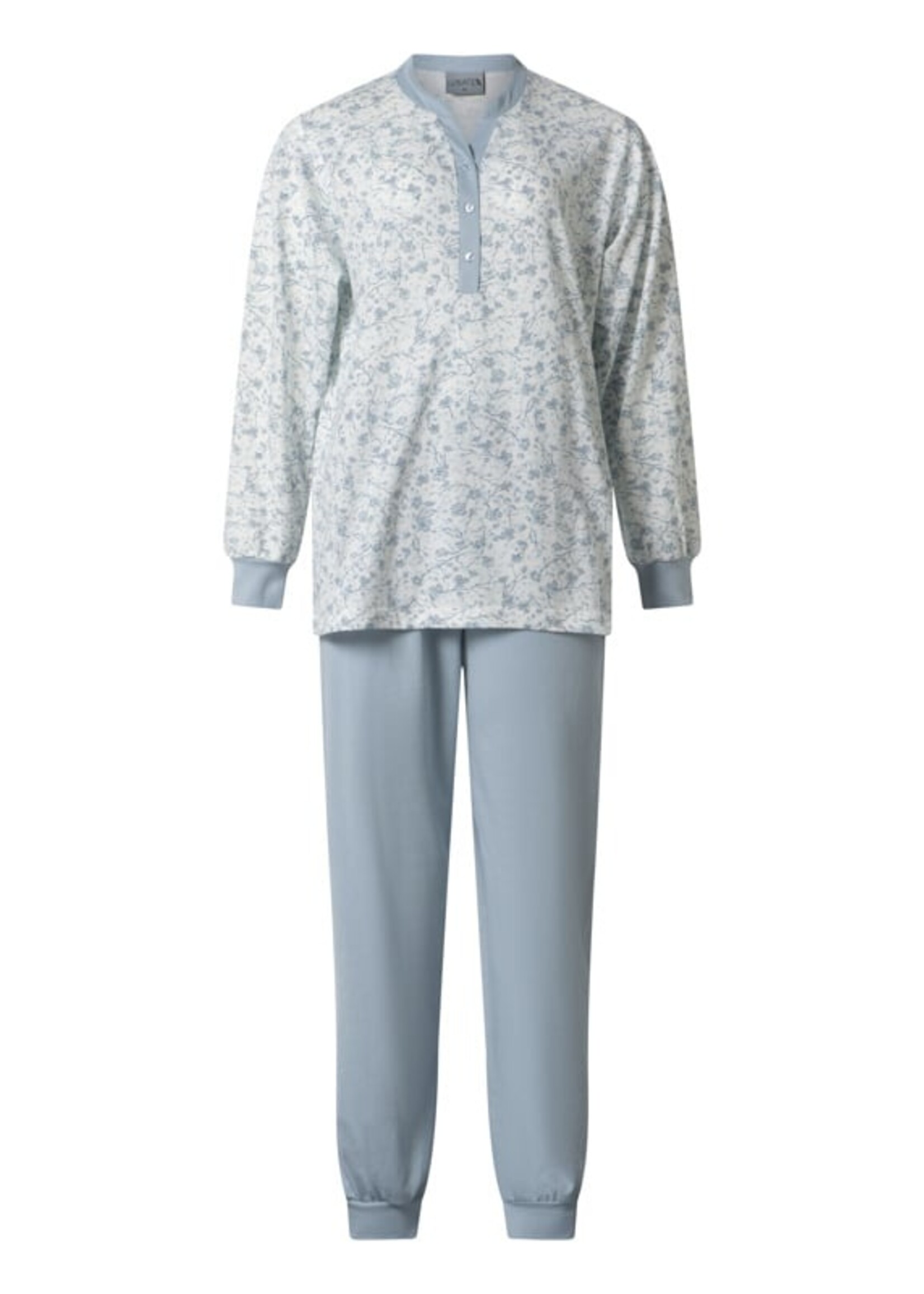 Lunatex Dames pyjama katoen - grijsblauw