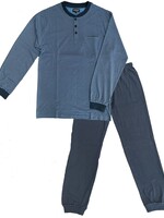 Outfitter Heren pyjama katoen - blauw patroon