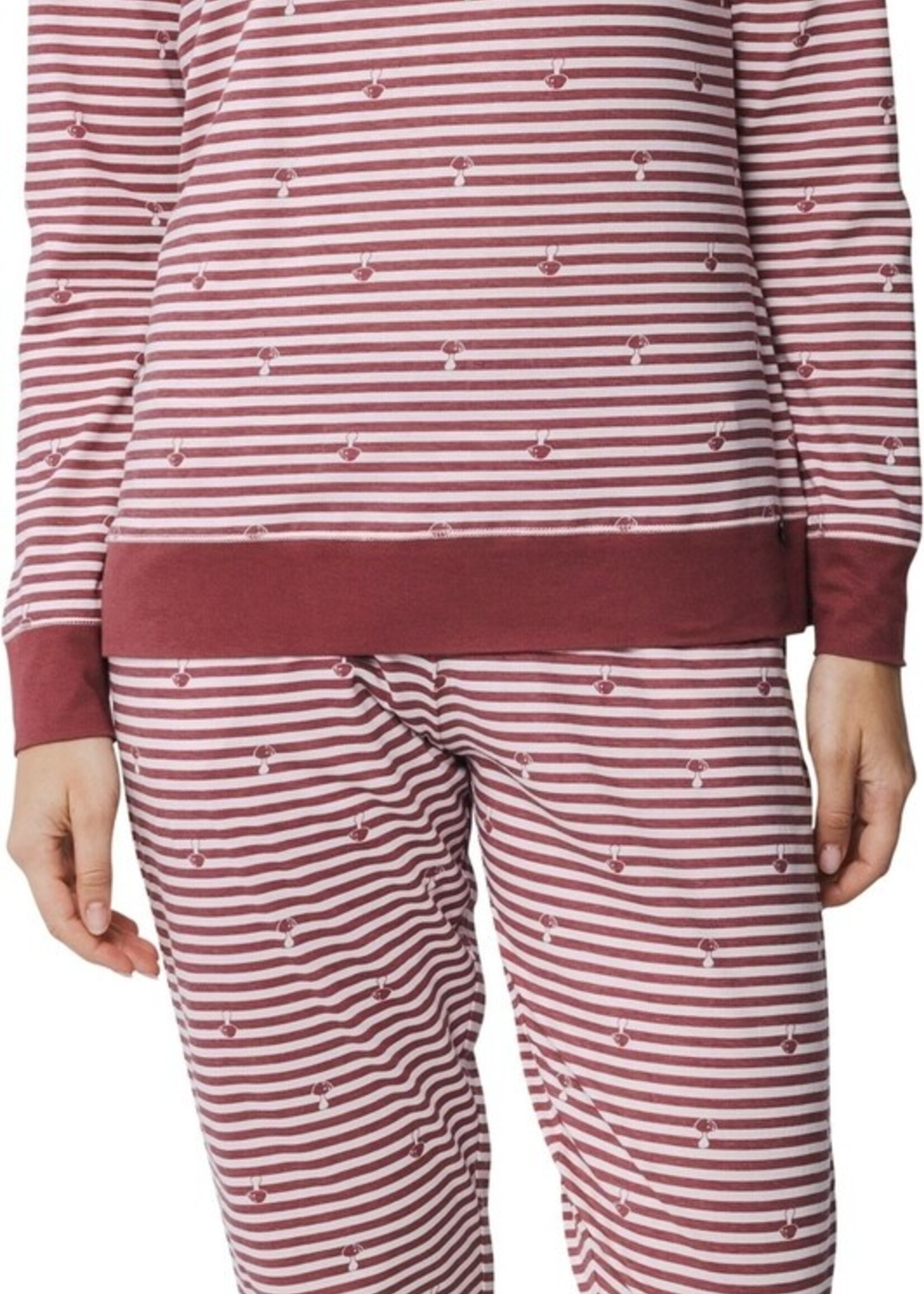 Rebelle by Pastunette Dames pyjama gestreept rood wit