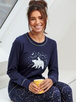 Rebelle by Pastunette Dames pyjama katoen - donkerblauw sterren