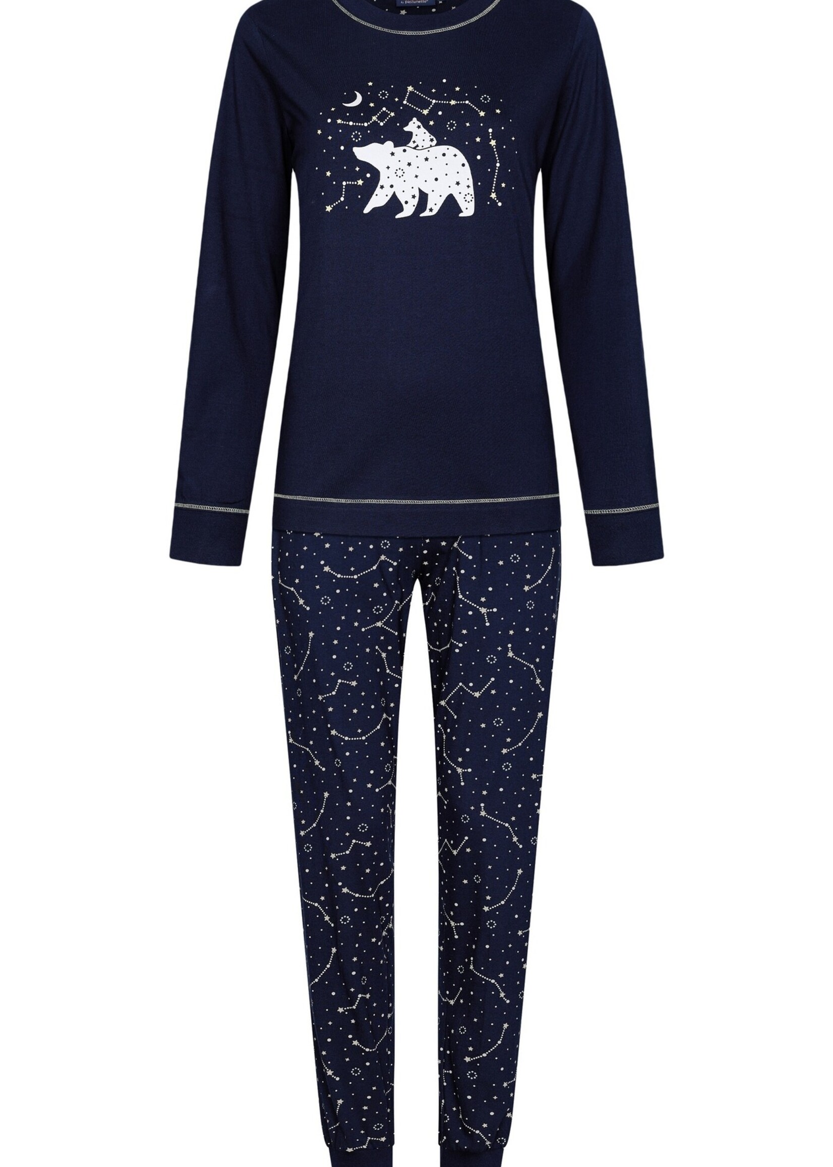 Rebelle by Pastunette Dames pyjama katoen - donkerblauw sterren