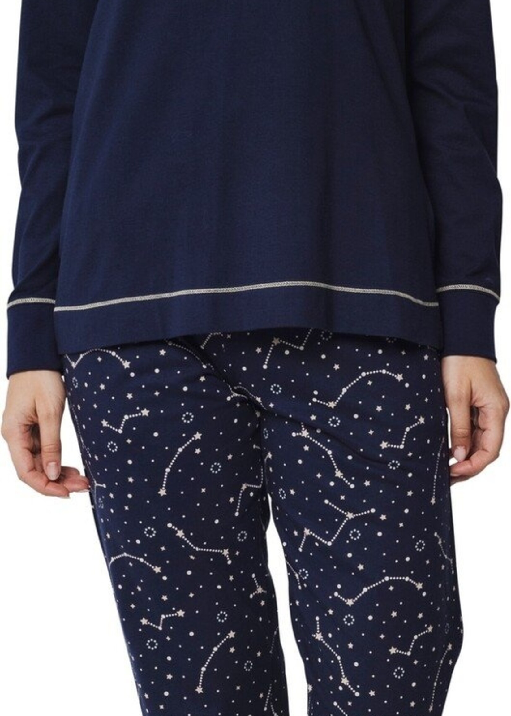 Rebelle by Pastunette Dames pyjama katoen - donkerblauw sterren