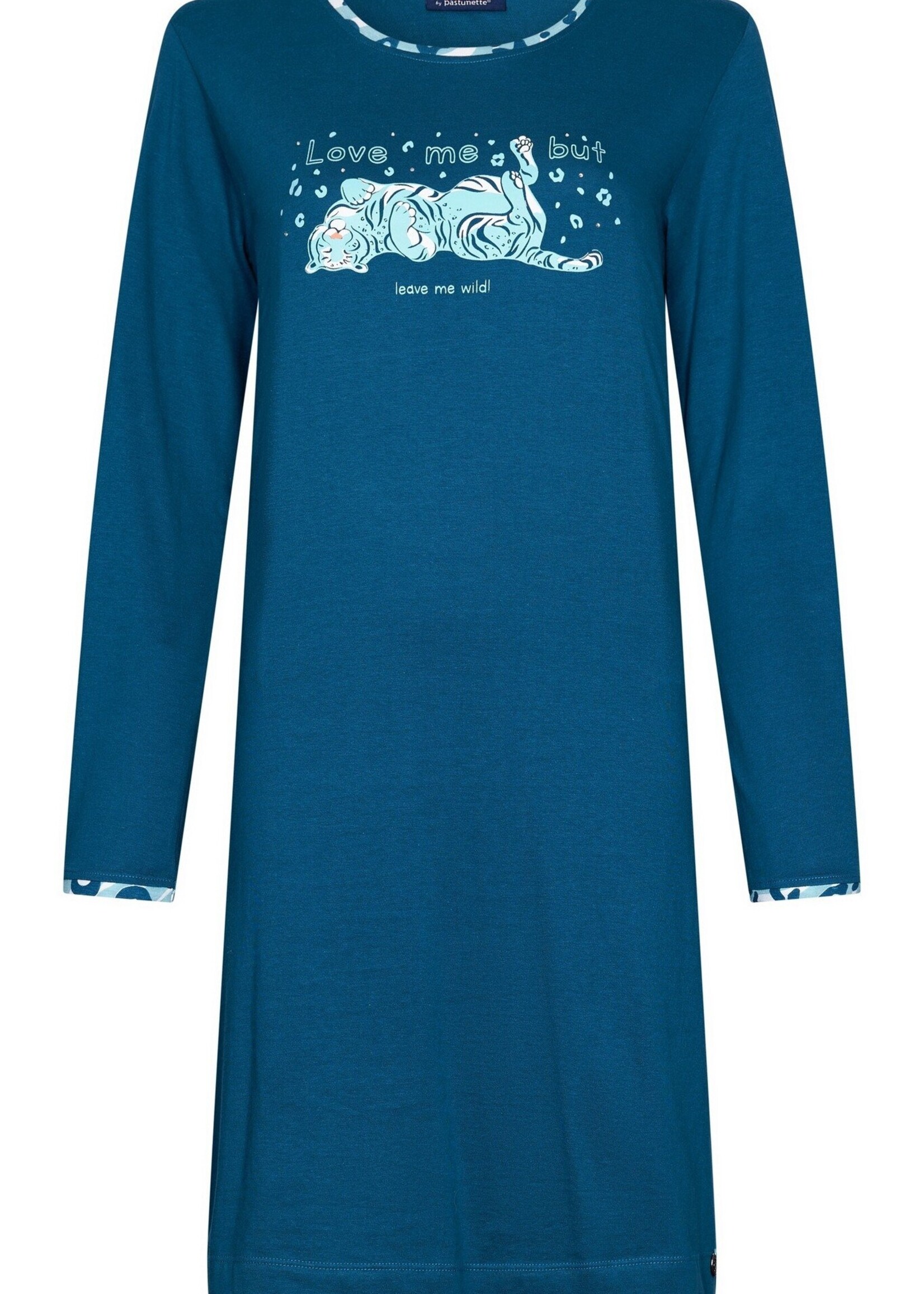 Rebelle by Pastunette Dames nachthemd katoen - turquoise tiger