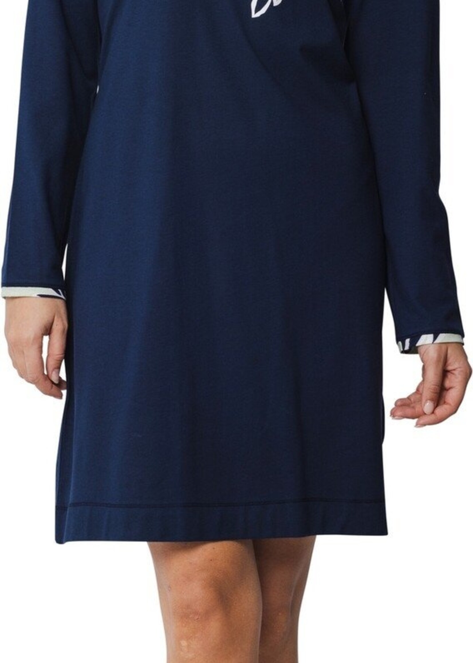 Pastunette Dames nachthemd lange mouw katoen - donkerblauw