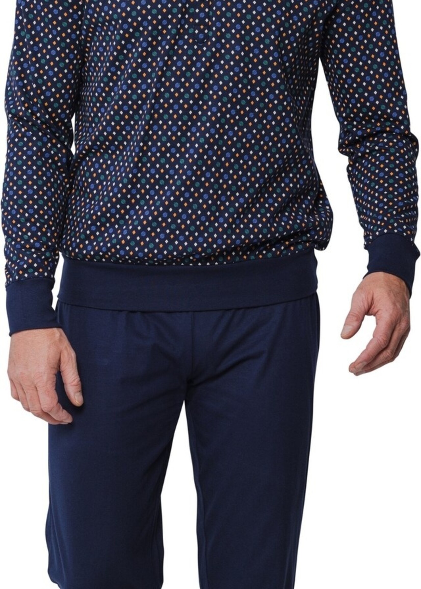 Pastunette Heren pyjama katoen - multi blauw