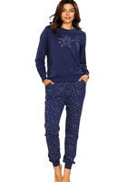 Comtessa Dames pyjama katoen - donkerblauw sterren
