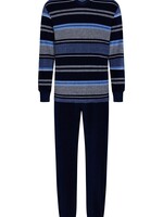 Pastunette Badstof heren pyjama - blauw gestreept