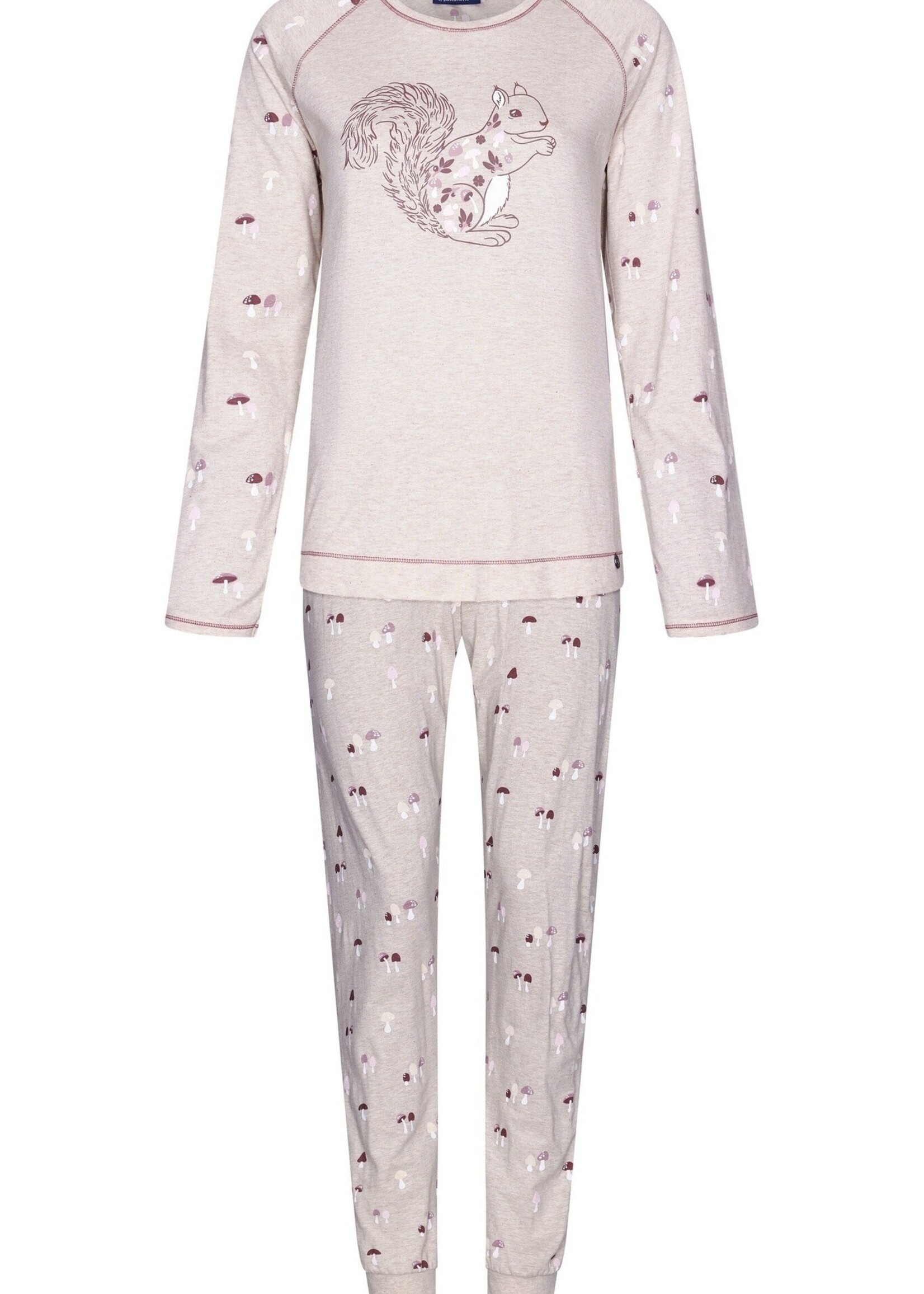 Rebelle by Pastunette Dames pyjama katoen - beige eekhoorn