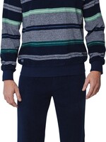 Pastunette Badstof heren pyjama - blauw groen gestreept