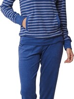 Pastunette Badstof dames pyjama - blauw gestreept