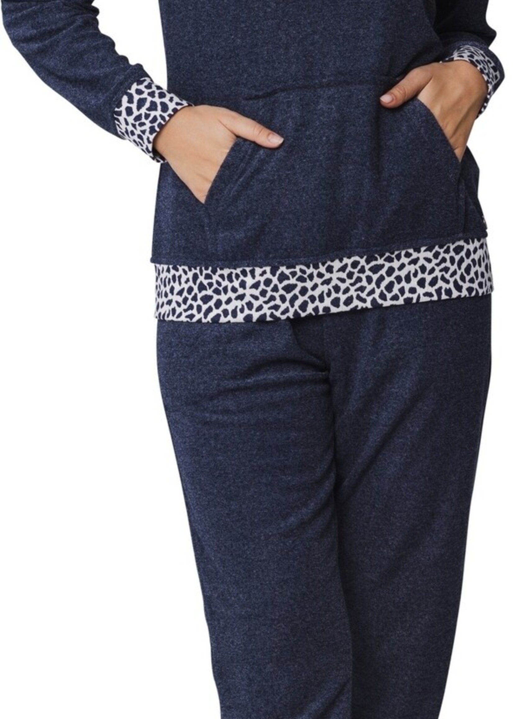 Rebelle by Pastunette Badstof dames pyjama - nachtblauw