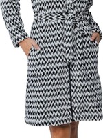 Pastunette Dames ochtendjas premium - zwart wit zigzag