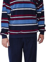 Robson Badstof heren pyjama - multi blauw gestreept