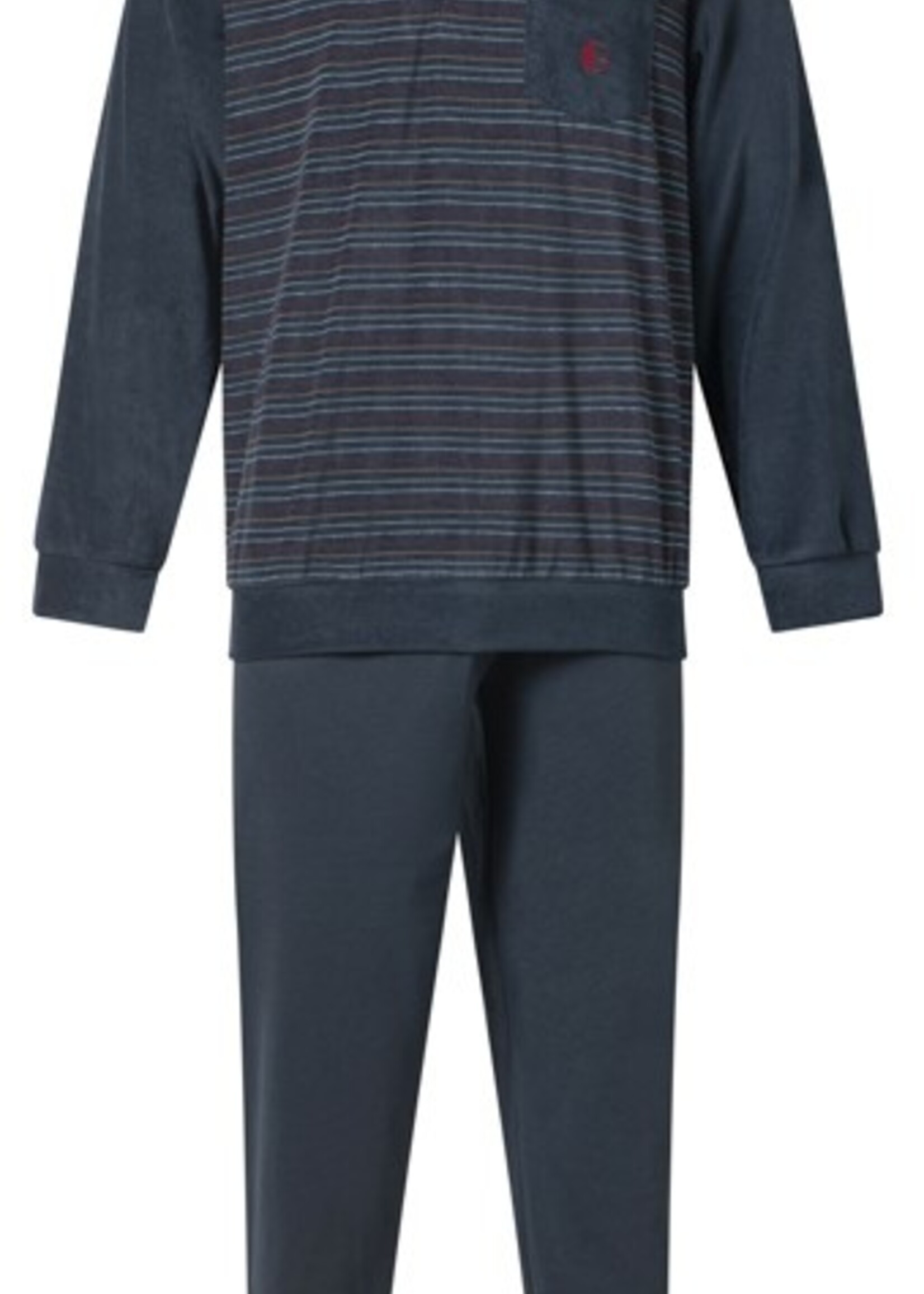 Gentlemen Badstof heren pyjama - navy knoop