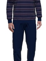 Götzburg Badstof heren pyjama - donkerblauw gestreept