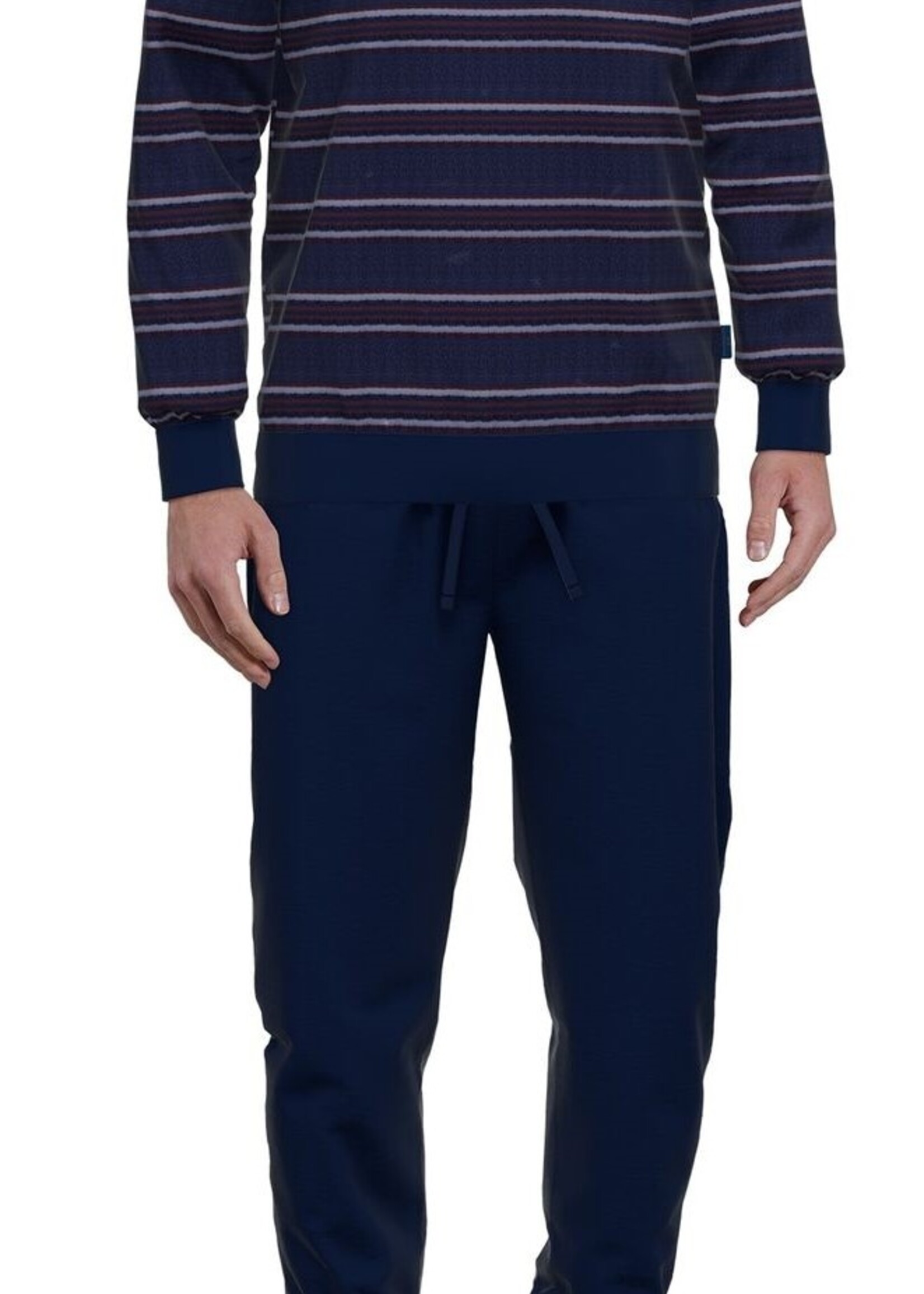 Götzburg Badstof heren pyjama - donkerblauw gestreept