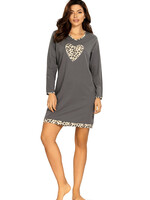 Comtessa Dames nachthemd lange mouw - panter grey