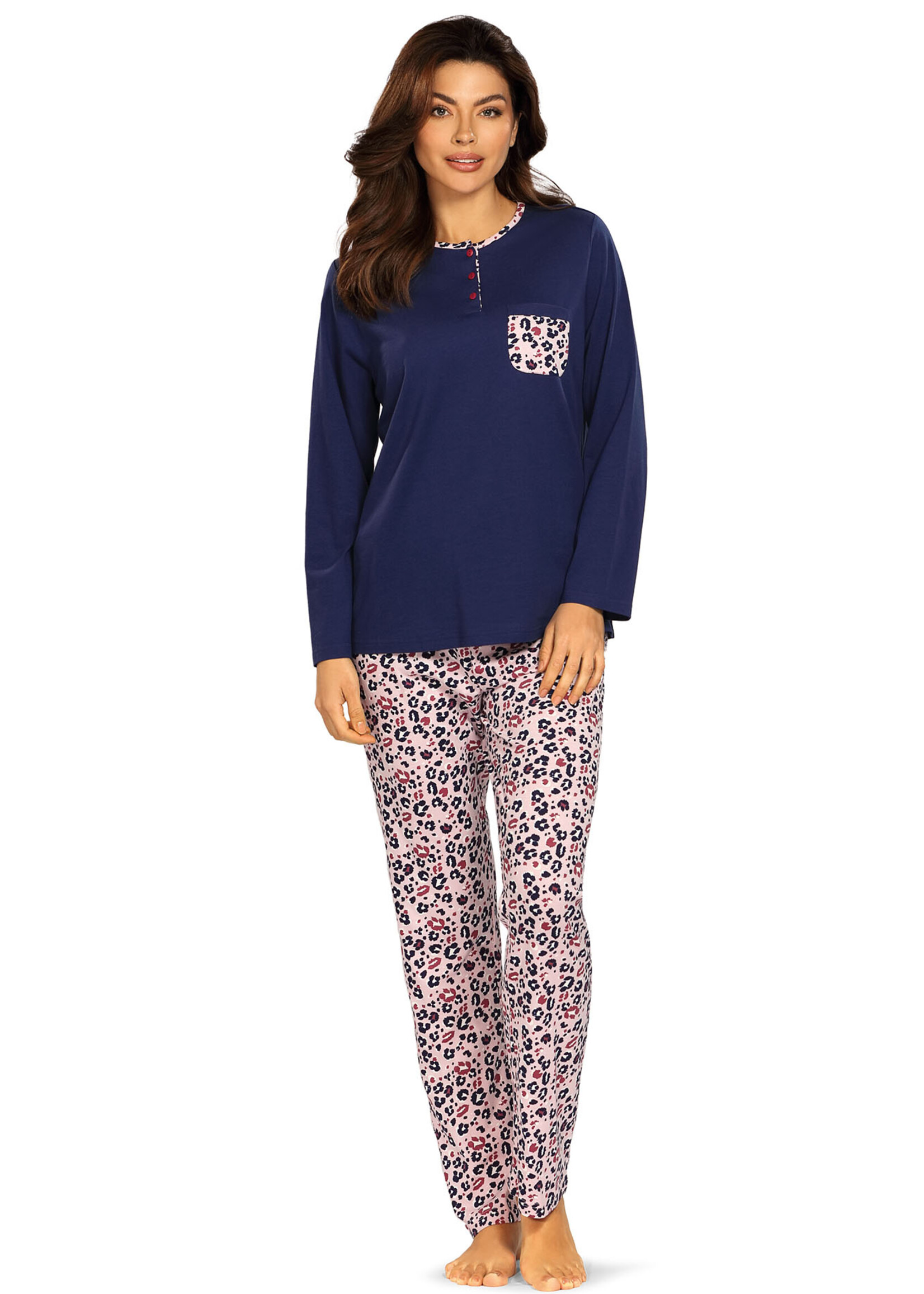 Comtessa Dames pyjama katoen - blue panter