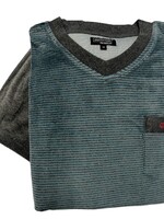 Outfitter Velours heren pyjama - grijs blauw