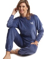 Cocodream Velours dames pyjama - blauw
