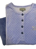 Cocodream Velours dames pyjama - lichtblauw