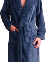 Outfitter Heren badjas - blauw met patroon