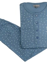 Cocodream Dames winter pyjama interlock - blauw