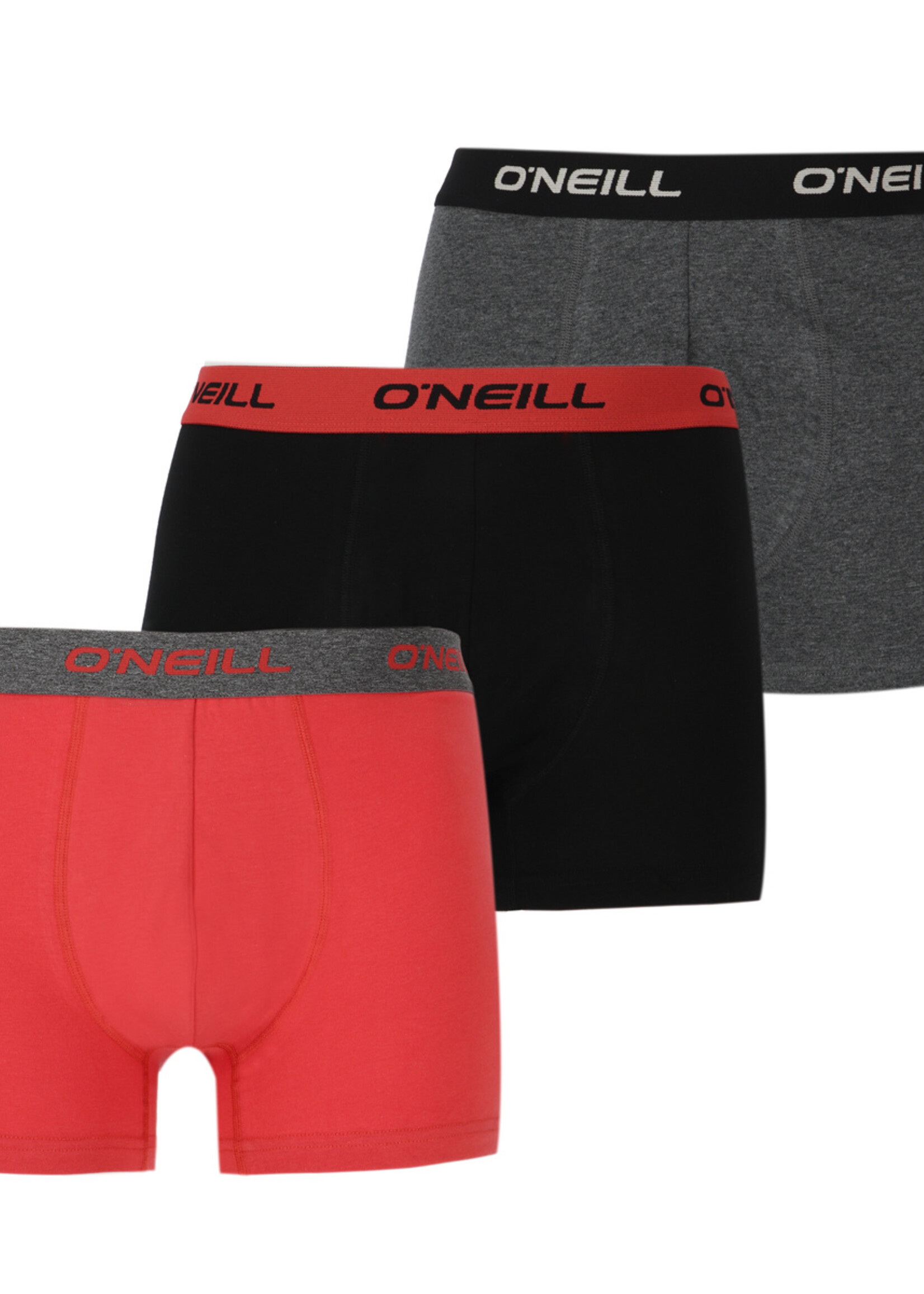 O'Neill Heren Boxershorts 3-pack - coral grey black
