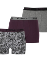 O'Neill Heren Boxershorts 3-pack - leafs plum grey