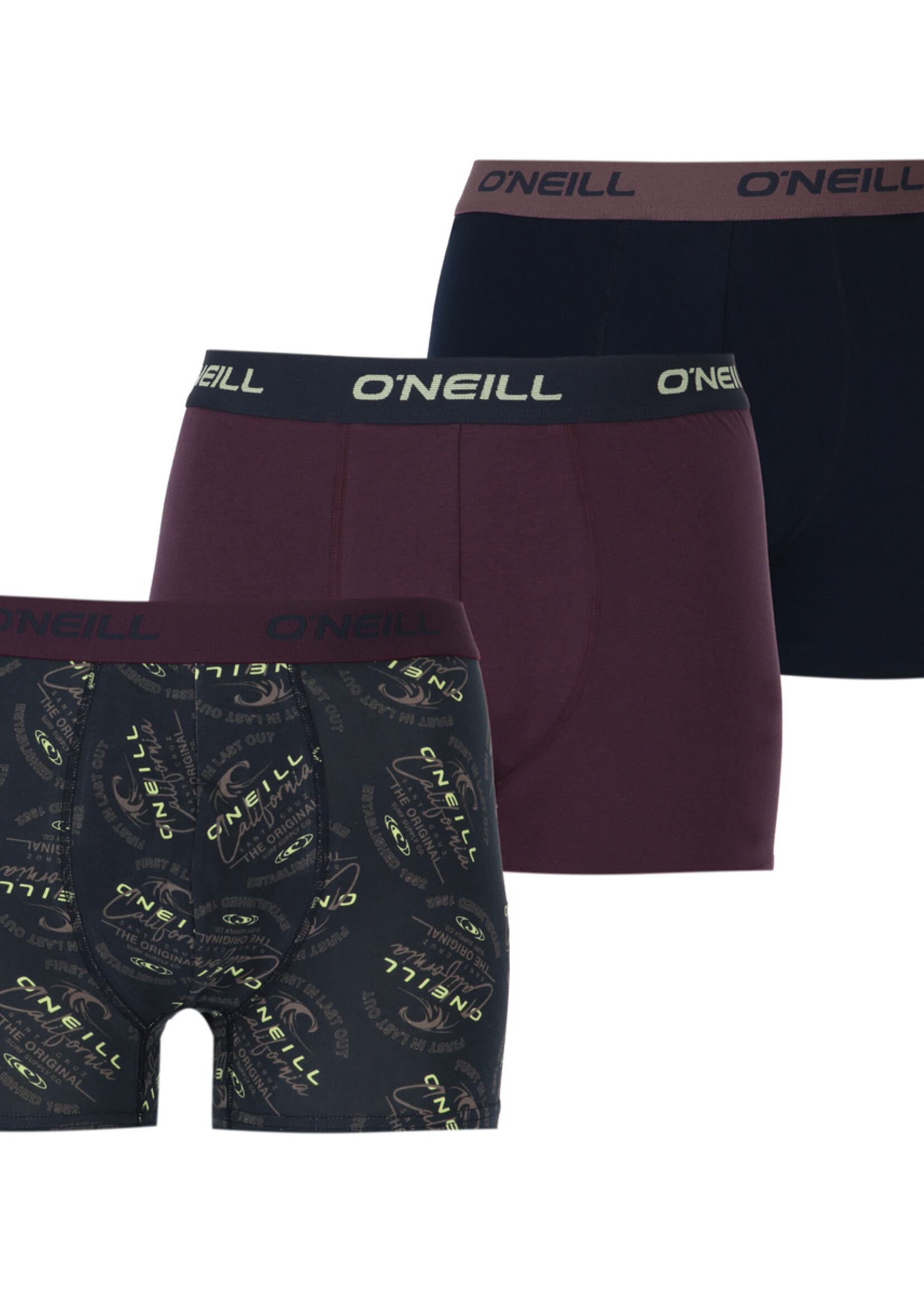O'Neill Heren Boxershorts 3-pack - multi plum