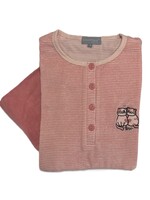 Cocodream Badstof dames pyjama - roze gestreept
