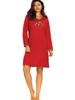 Comtessa Dames nachthemd lange mouw - rood