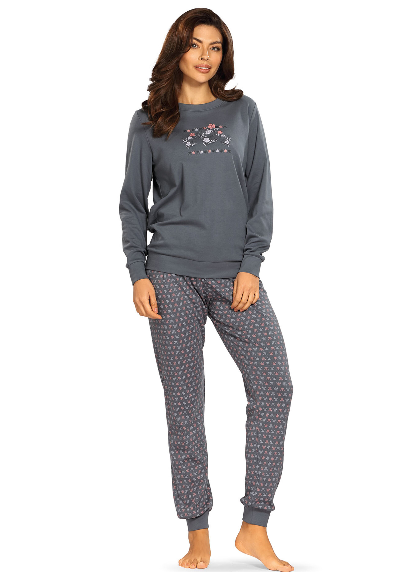 Comtessa Dames pyjama interlock - grijs