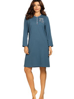 Comtessa Dames nachthemd lange mouw - blauw